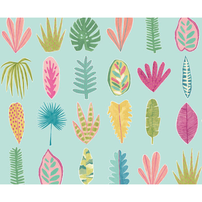 Glasshouse - Leaf Boogie Aqua/Raspberry