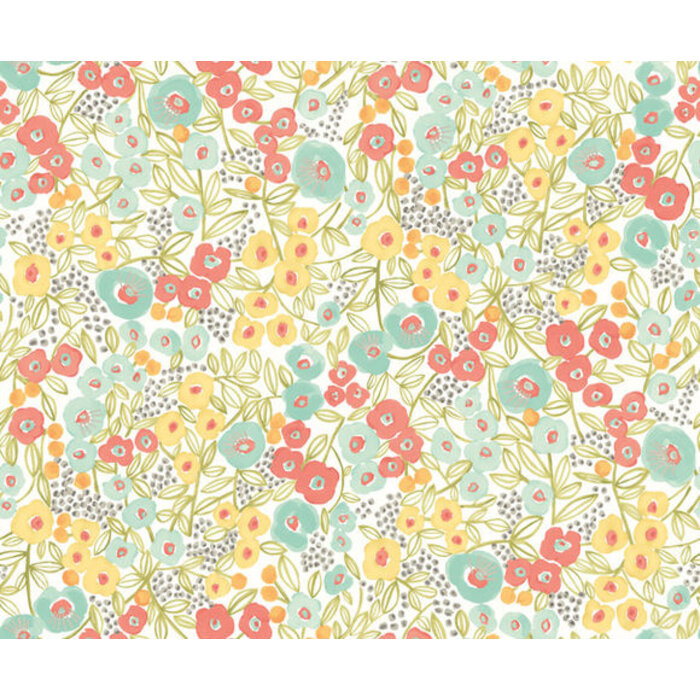 Glasshouse - Flora Ditsy Coral/Sky