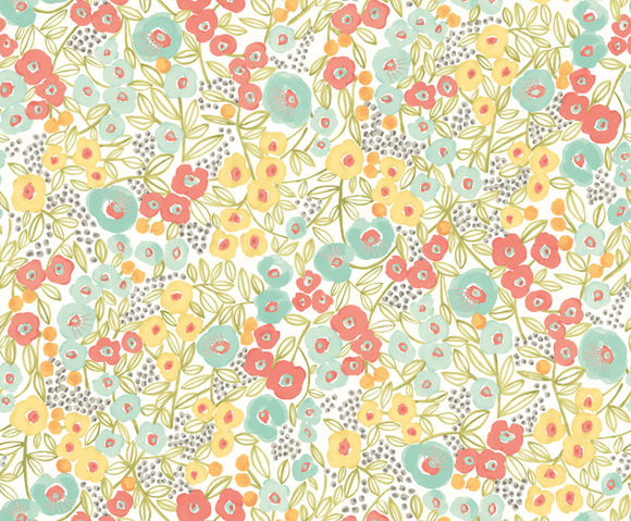 Glasshouse - Flora Ditsy Coral/Sky