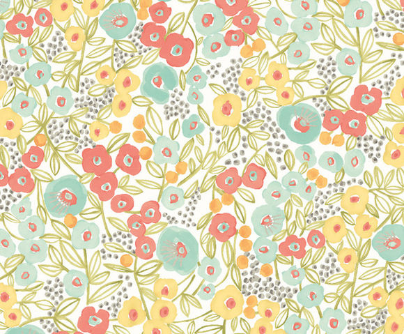 Glasshouse - Flora Ditsy Coral/Sky