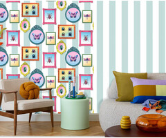 Illusion - blokstreep blauw/wit