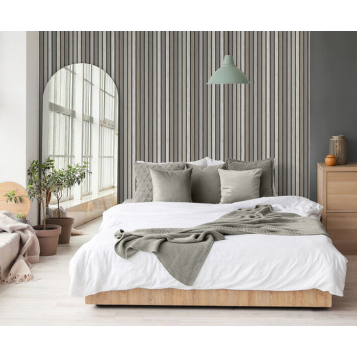 Illusion - houten plankjes greige