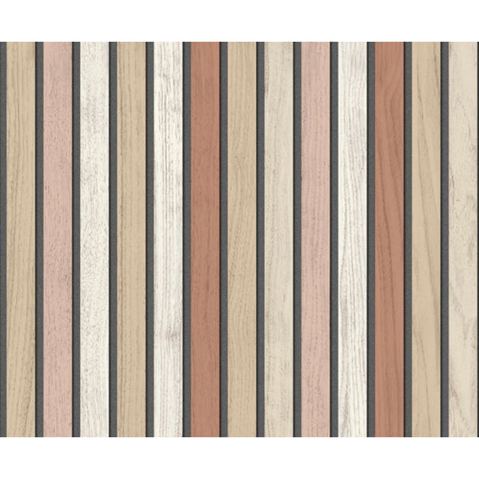 Illusion - houten plankjes beige
