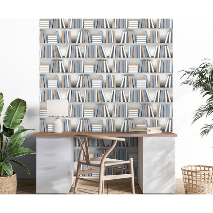 Illusion - boekenplank beige/blauw