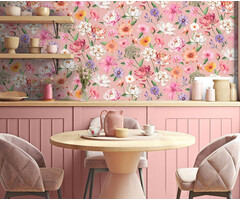 Illusion - bloemen roze/paars