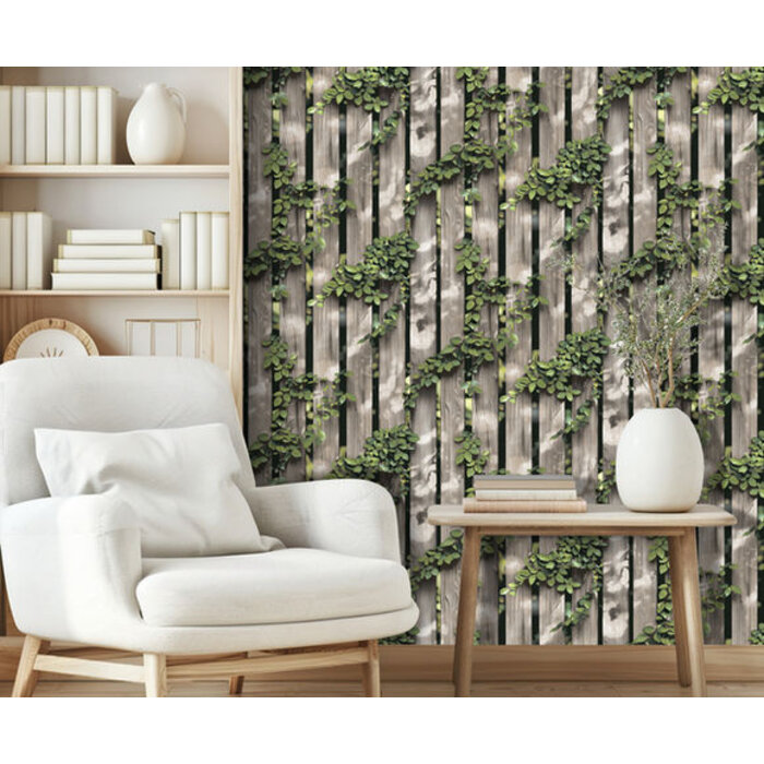 Illusion - hout/klimop beige/groen