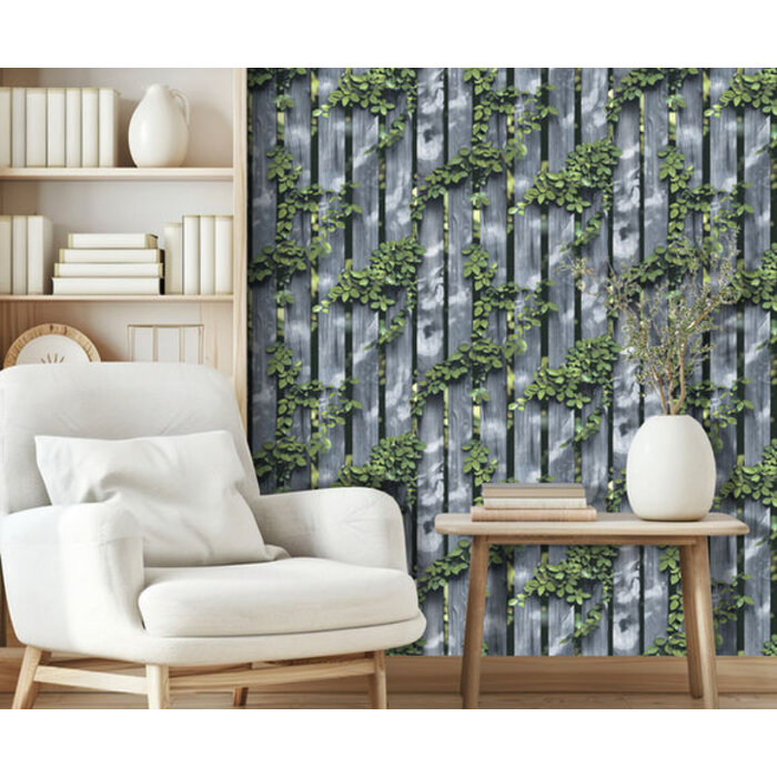 Illusion - hout/klimop blauw/groen