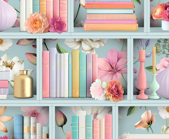 Illusion - boekenplank blauw/multi