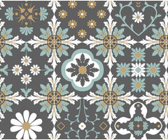 Illusion - tegels zwart/groen/oker