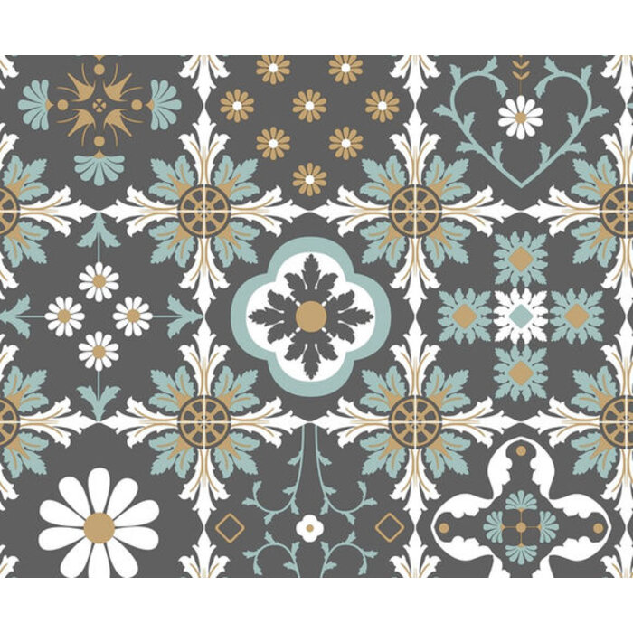 Illusion - tegels zwart/groen/oker