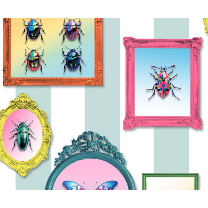 Illusion - lijstjes/insecten blauw/multi