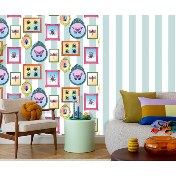 Illusion - lijstjes/insecten blauw/multi