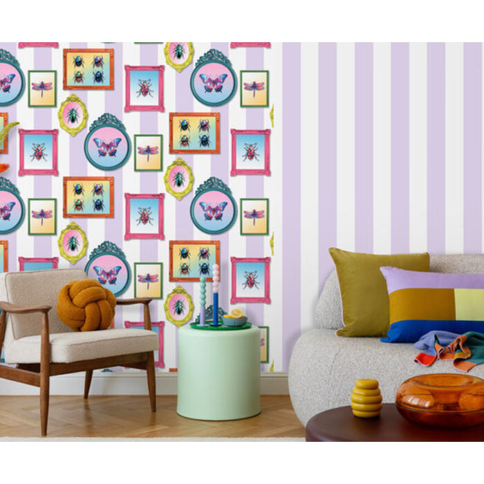 Illusion - lijstjes/insecten lila/multi