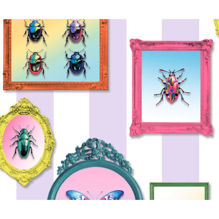 Illusion - lijstjes/insecten lila/multi