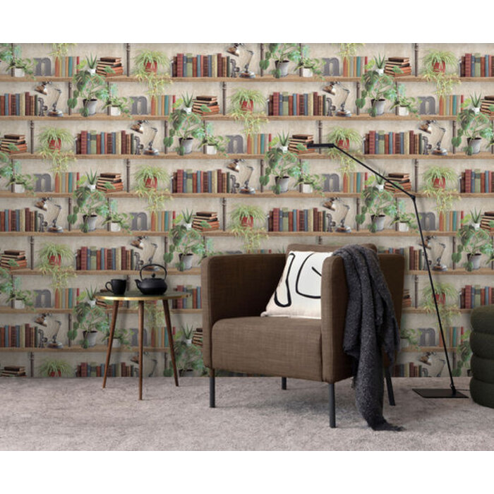 Illusion - boekenplank beige/groen