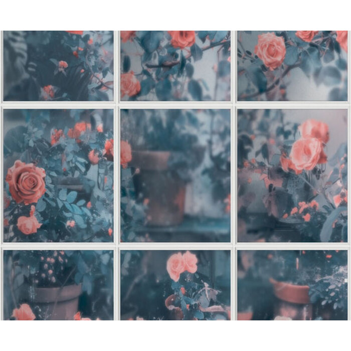 Illusion - rozen/ruit blauw