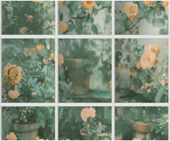 Illusion - rozen/ruit groen/geel