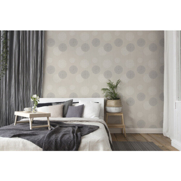 A.S. CRÉATION Vliesbehang 93791-2 Casual Living cirkels beige