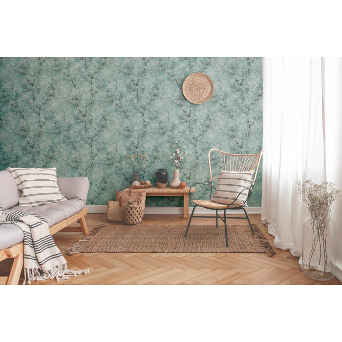 AS Creation New Walls 37420-3 | 374203 (Met subtiele Glitter) - Blauw / Groen