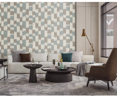 Renaissance 2 - textured loom aqua/brown