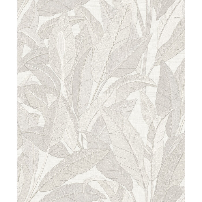 Renaissance 2 - embroidered leaves white