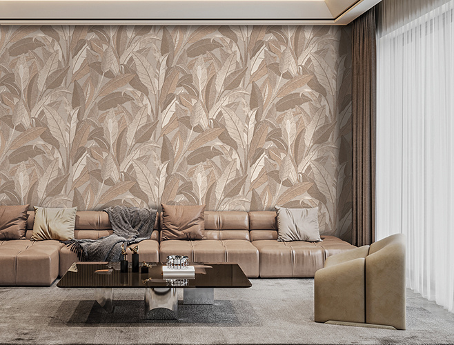 Renaissance 2 Renaissance 2 - embroidered leaves taupe