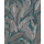 Renaissance 2 - embroidered leaves petrol blue