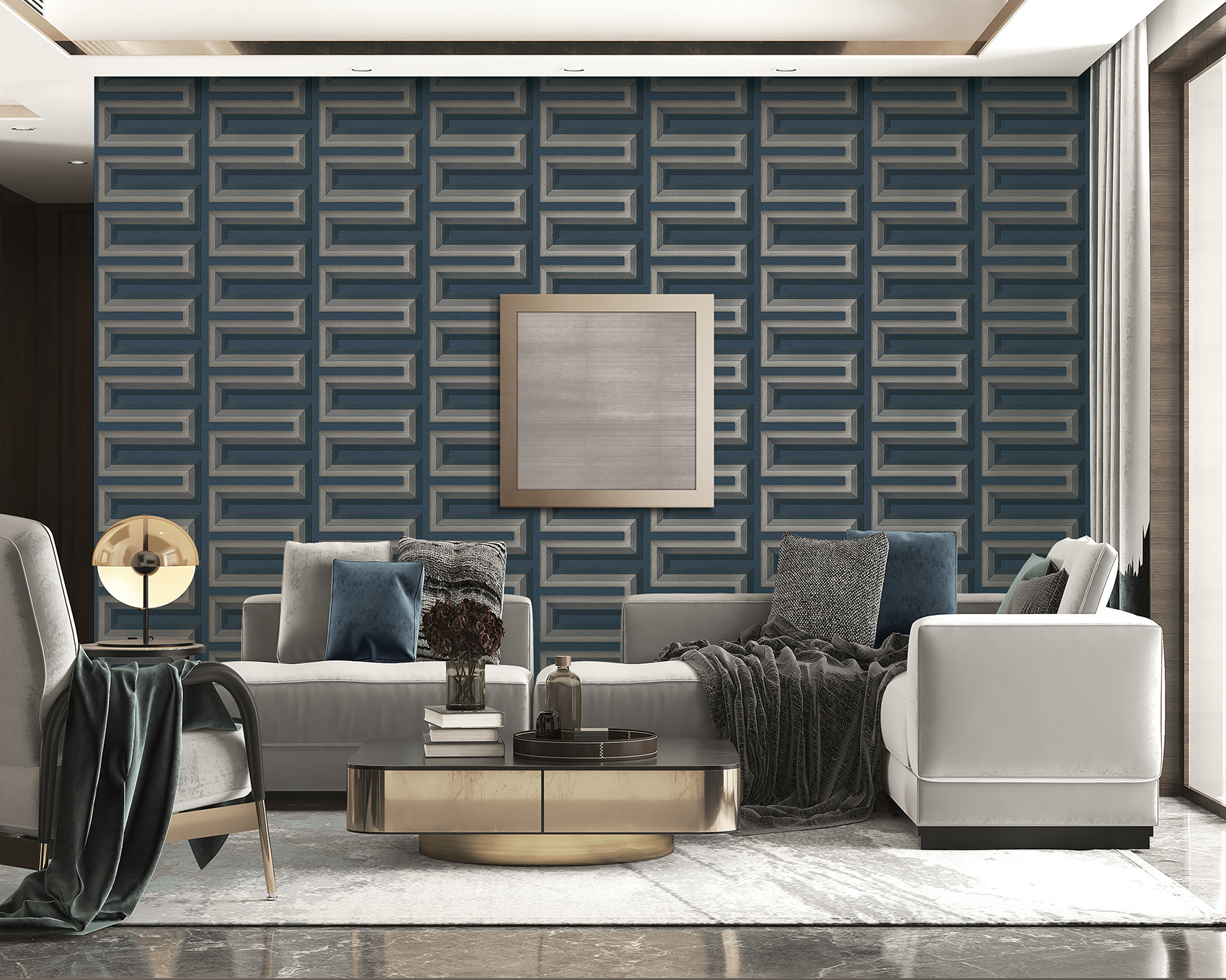 Renaissance 2 Renaissance 2 - grecian key blue