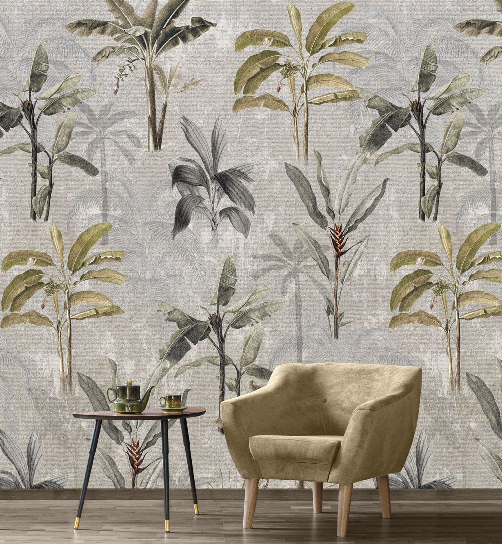 Dreaming of Nature Palm Trees Gray 200x280cm