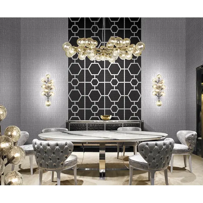 Philipp Plein HHP Philipp Plein behang Art Deco Croco Zwart Zilver Z80024