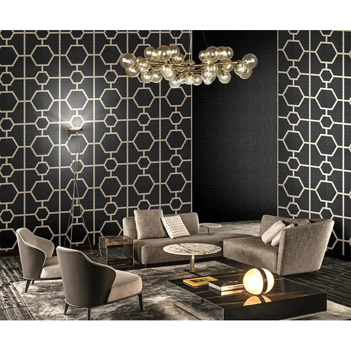 Philipp Plein HHP Philipp Plein behang Art Deco Croco Zwart Goud Z80023