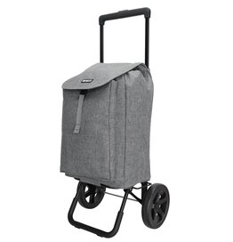SHOP2GO 2-Wheel Shopping Trolley with Cooler Compartment & Adjustable Handle & Grey Bag