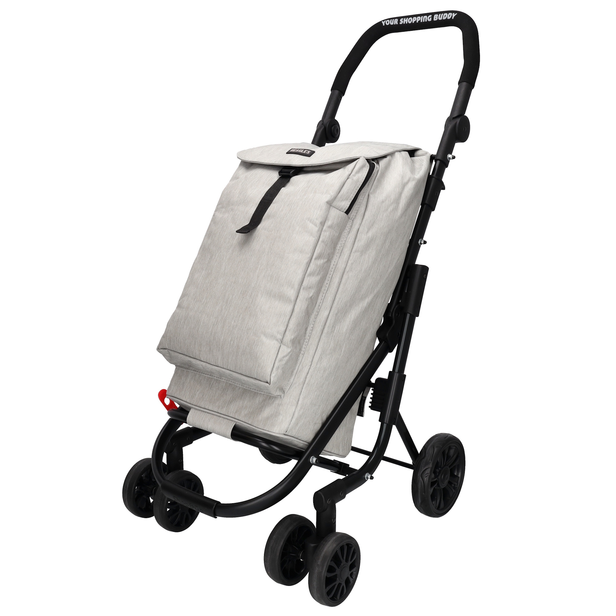 SHOP2GO 4-wheel Push Shopper - Grey