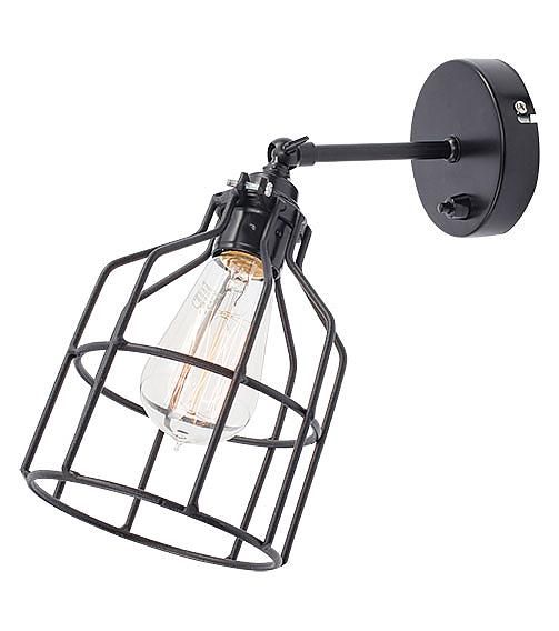 Het Lichtlab No15 Wandlamp Zwart Met Zwarte Kooi het lichtlab kopen in de aanbieding