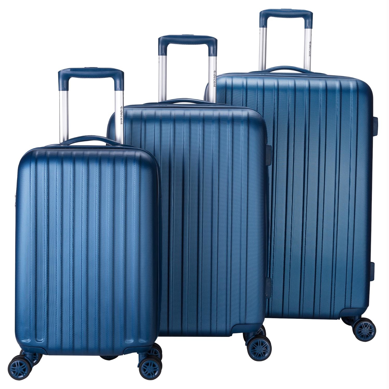 Decent Tranporto-One 3 delige Kofferset - TSA slot - Dark Blue