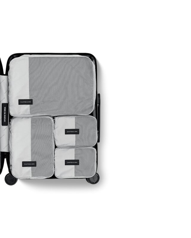 KAPTEN & SON PACKING CUBES SET SMALL ALL BLACK