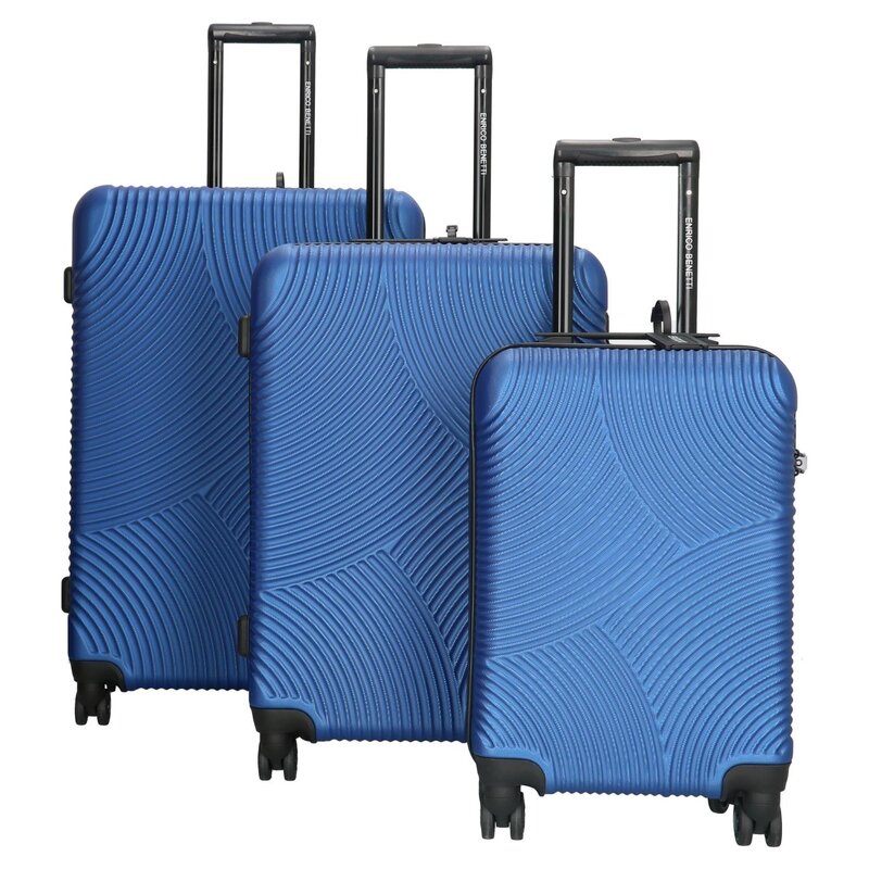 ENRICO BENETTI Louisville 3-delige Kofferset STAAL BLAUW