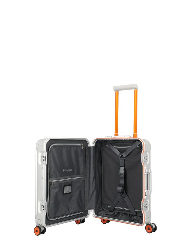 TRAVELITE Next 4W Trolley S Silver Orange