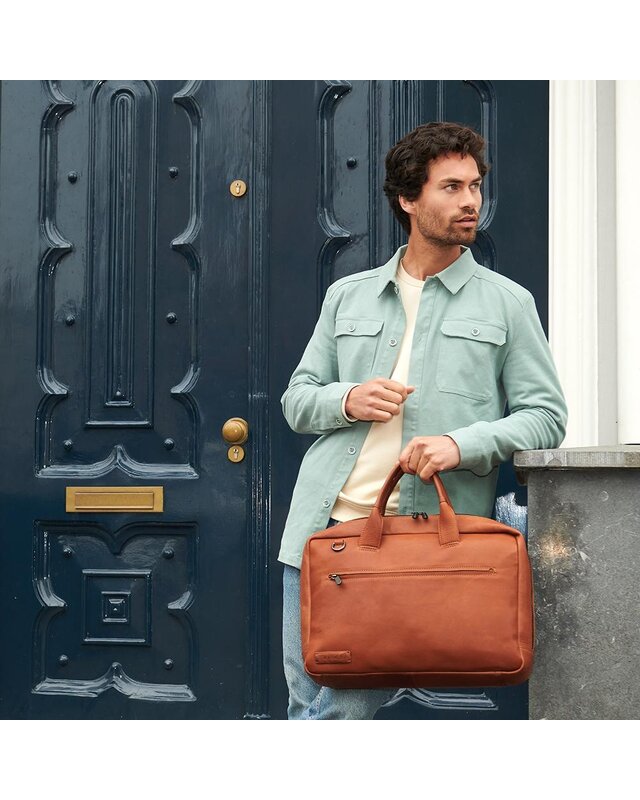 PLEVIER Plevier Lloyd Laptoptas 17.3" COGNAC