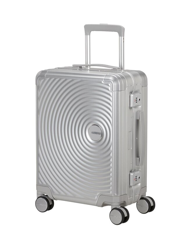AMERICAN TOURISTER Soundbox Alu 55cm Spinner Zilver