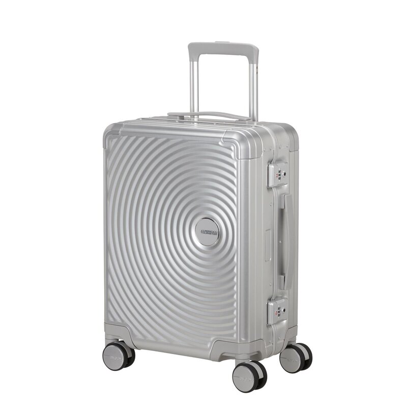 AMERICAN TOURISTER Soundbox Alu 55cm Spinner Zilver