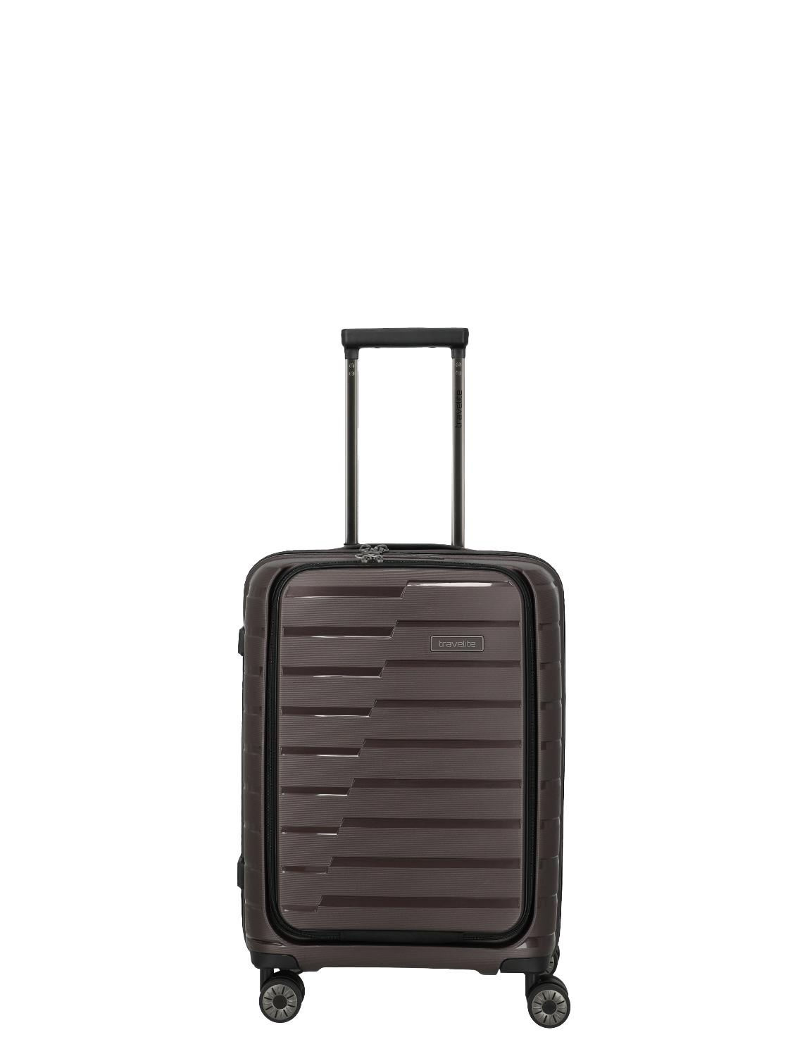 Travelite Air Base 4 Wiel Trolley S Laptop Front Pocket Coffee