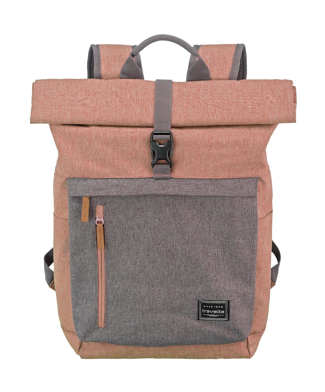 TRAVELITE Basics Rollup Backpack Rose/Grey
