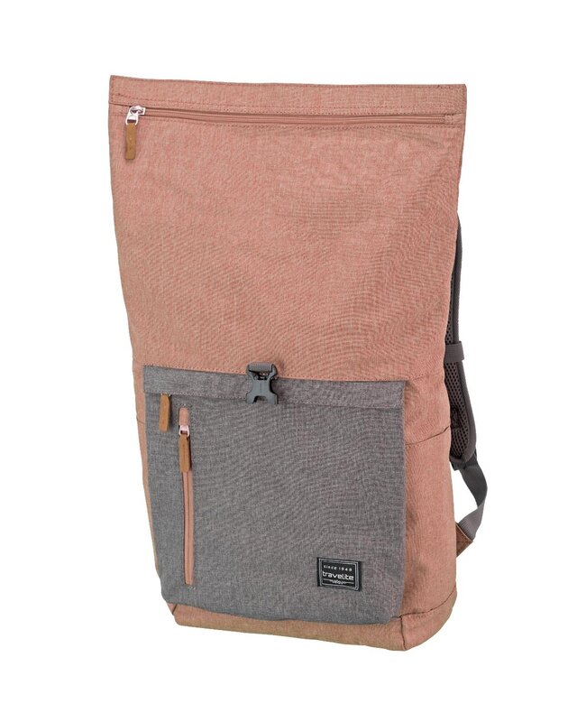 TRAVELITE Basics Rollup Backpack Rose/Grey