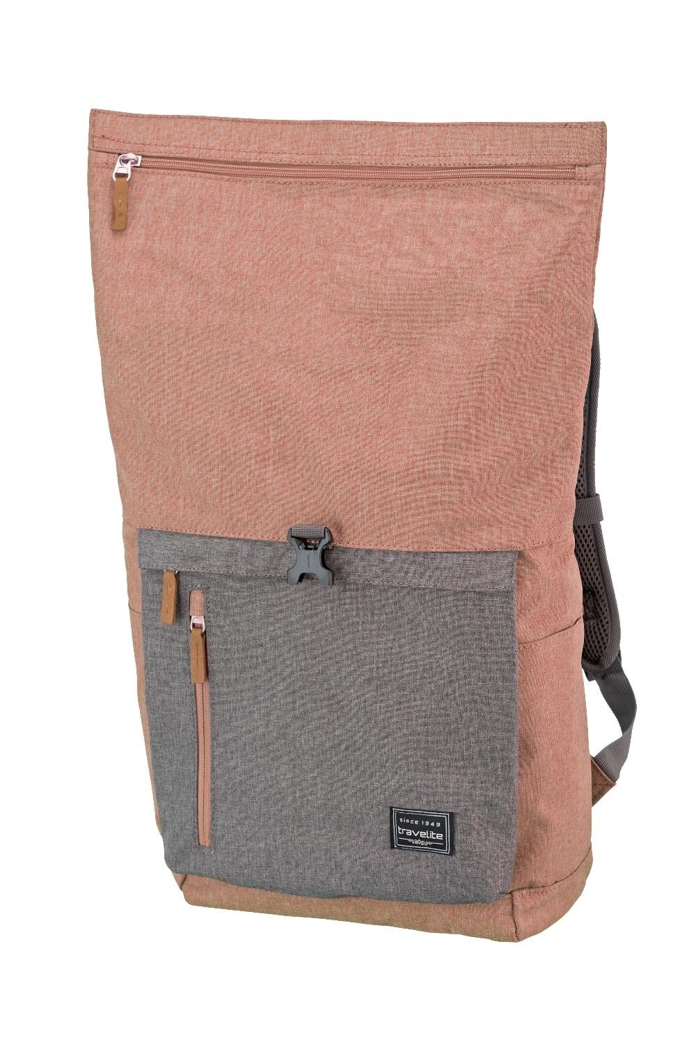 TRAVELITE Basics Rollup Backpack Rose/Grey