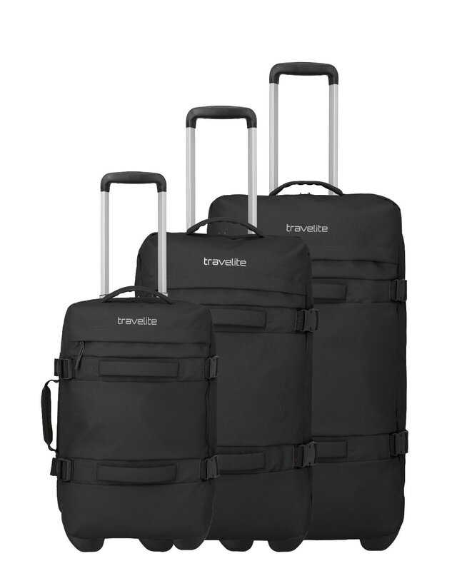 TRAVELITE Bolonia Wheeled Duffle L/M/S Black