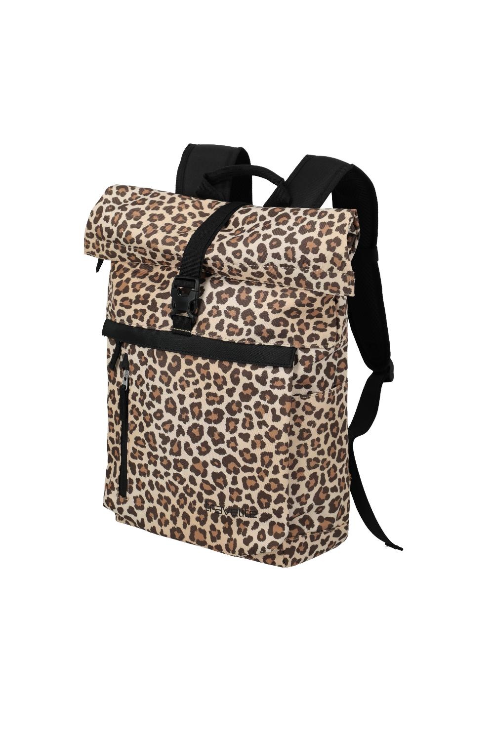 TRAVELITE Basics Rollup Backpack LEOPARD PRINT