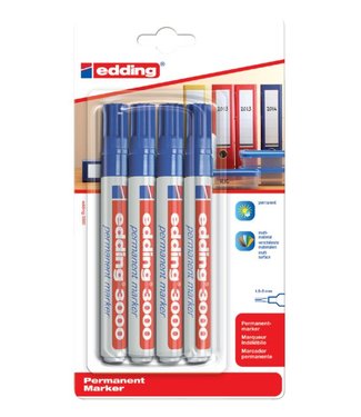 edding VILTSTIFT 3000 ROND BLAUW 4STKS