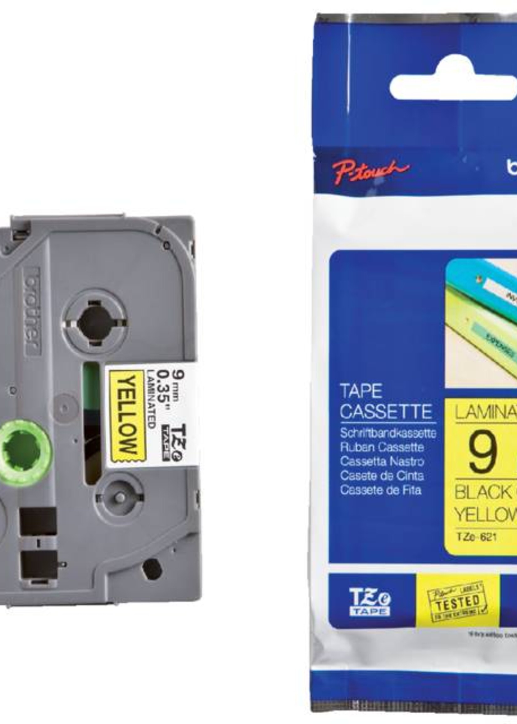 Brother Brother LABELTAPE TZE-621 9MM GL/ZW