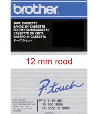 Brother LABELTAPE TC-202 12MM WT/RD